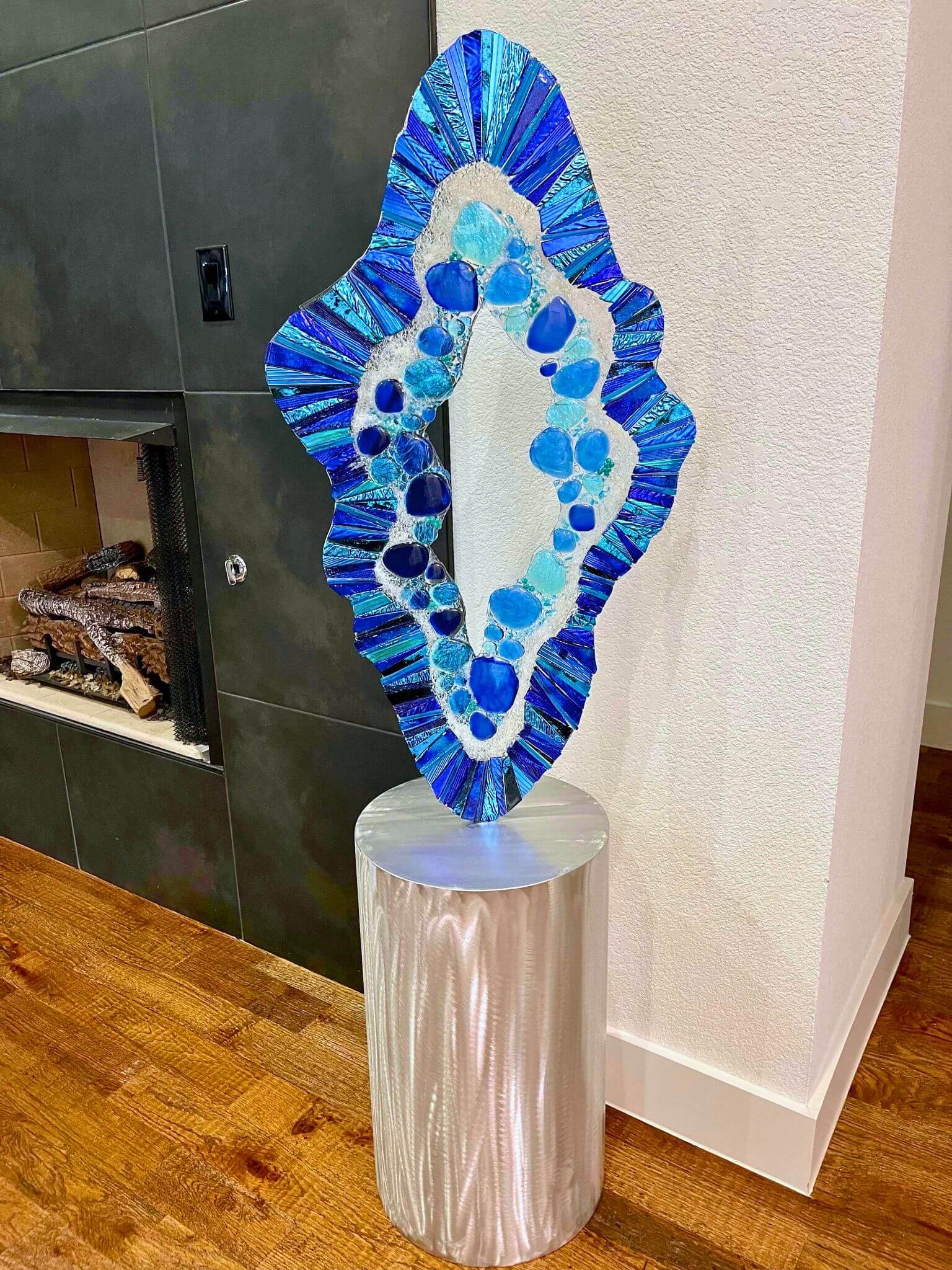 Blue Geode – 18” x 60” – Available at Chasen Gallery